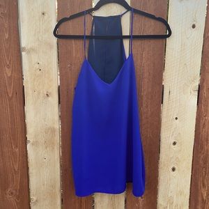 Dark blue V-neck tank top blouse